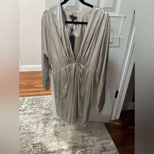 NWT Rag & bone silver metallic dress